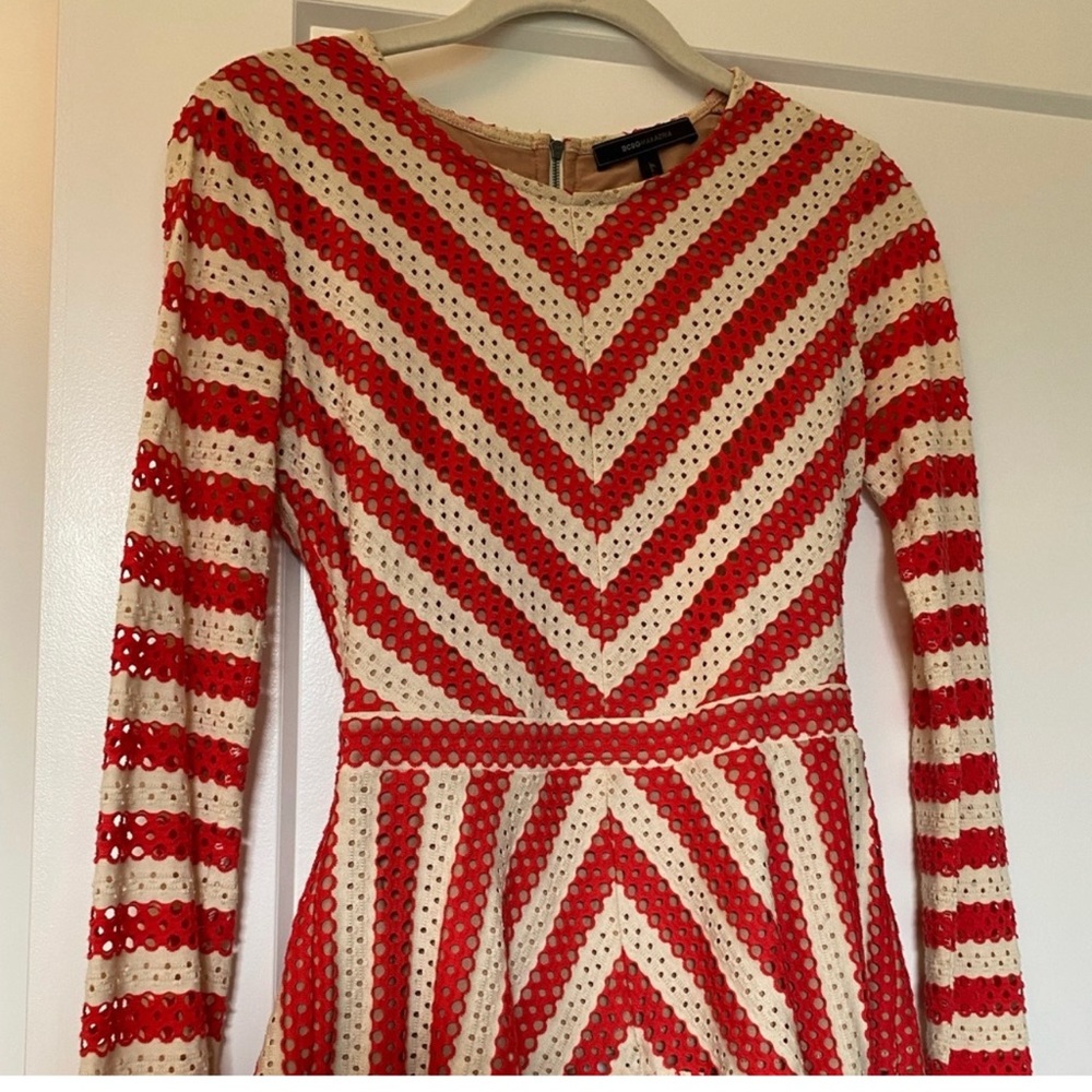 BCBG long sleeve peplum top-